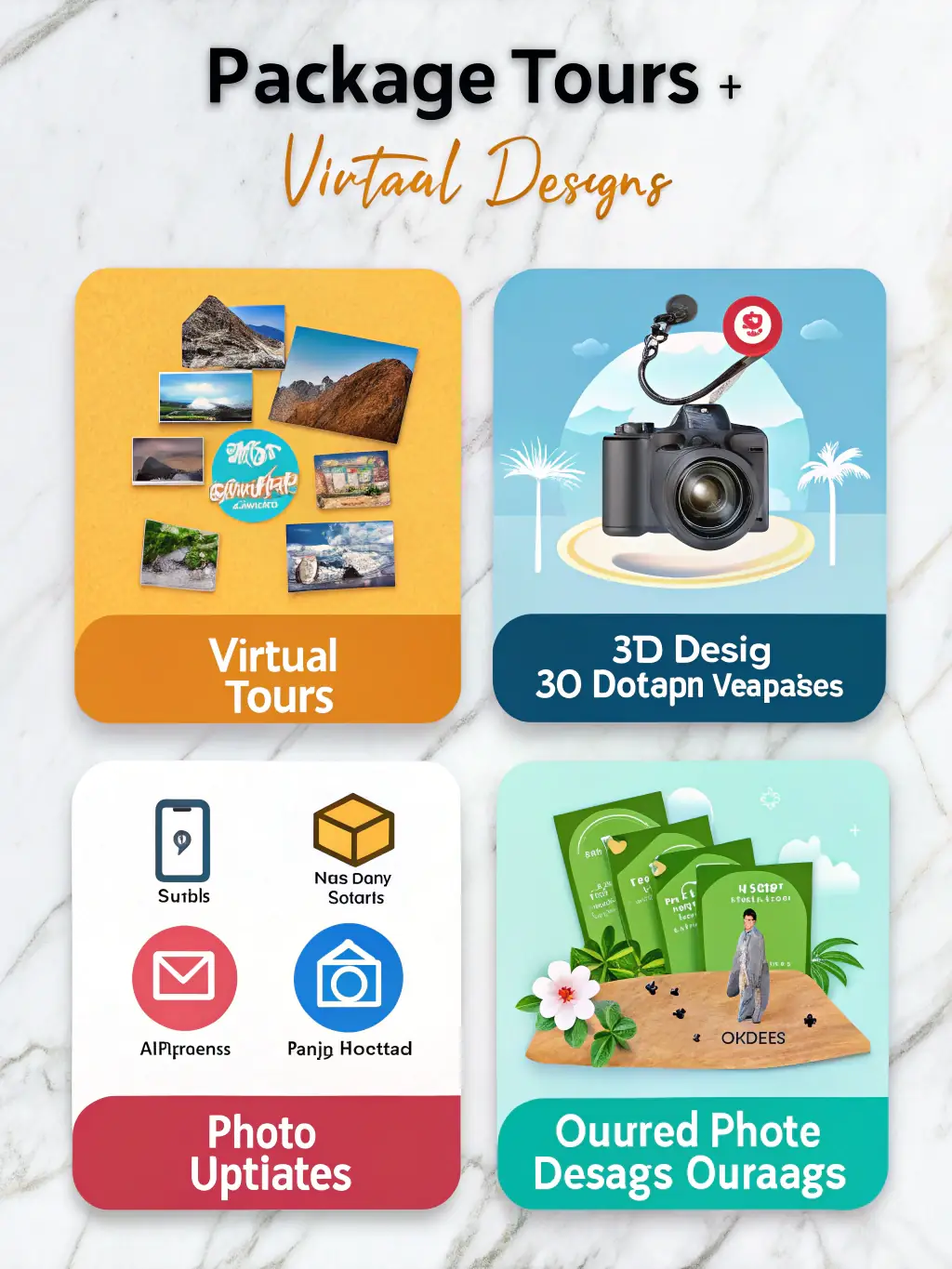 A visual representation of add-on services, such as website revamps, AI funnels, and TikTok/YouTube ads, showcasing the flexibility of Clean Ads' offerings.